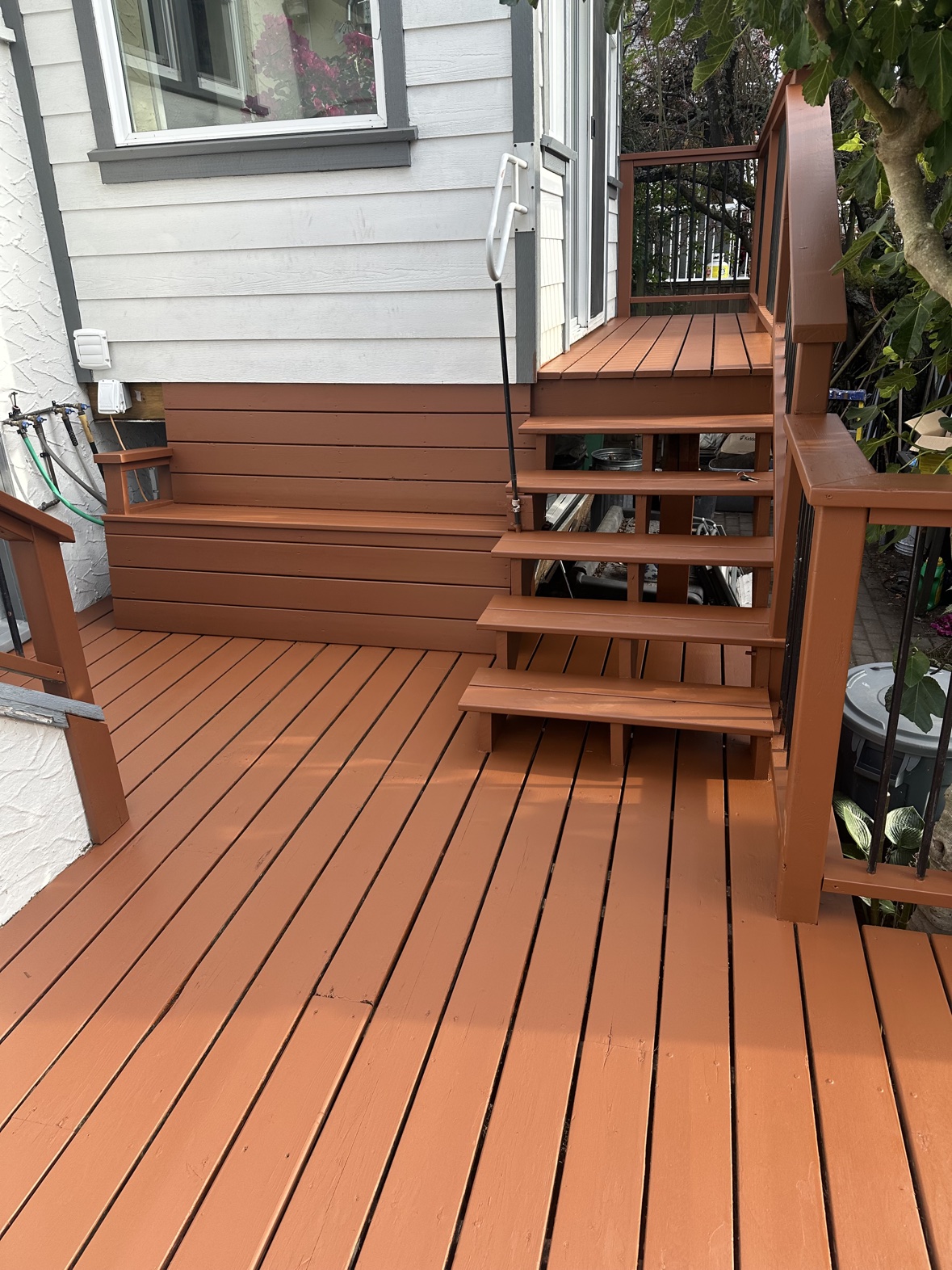 Completed deck staining project by Rebirth Painting in Victoria, BC