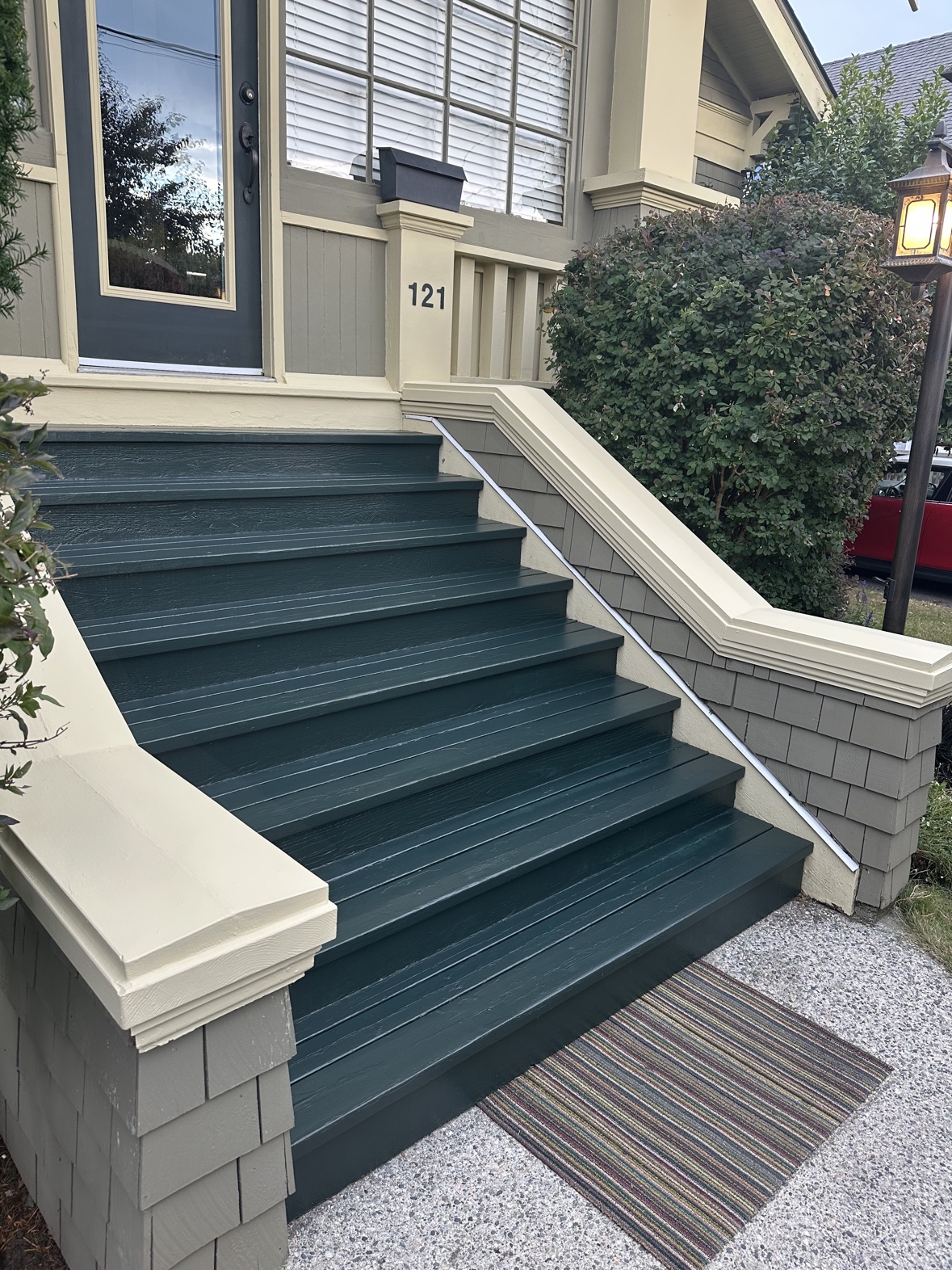 Exterior steps and trim painting on a Victoria, BC home