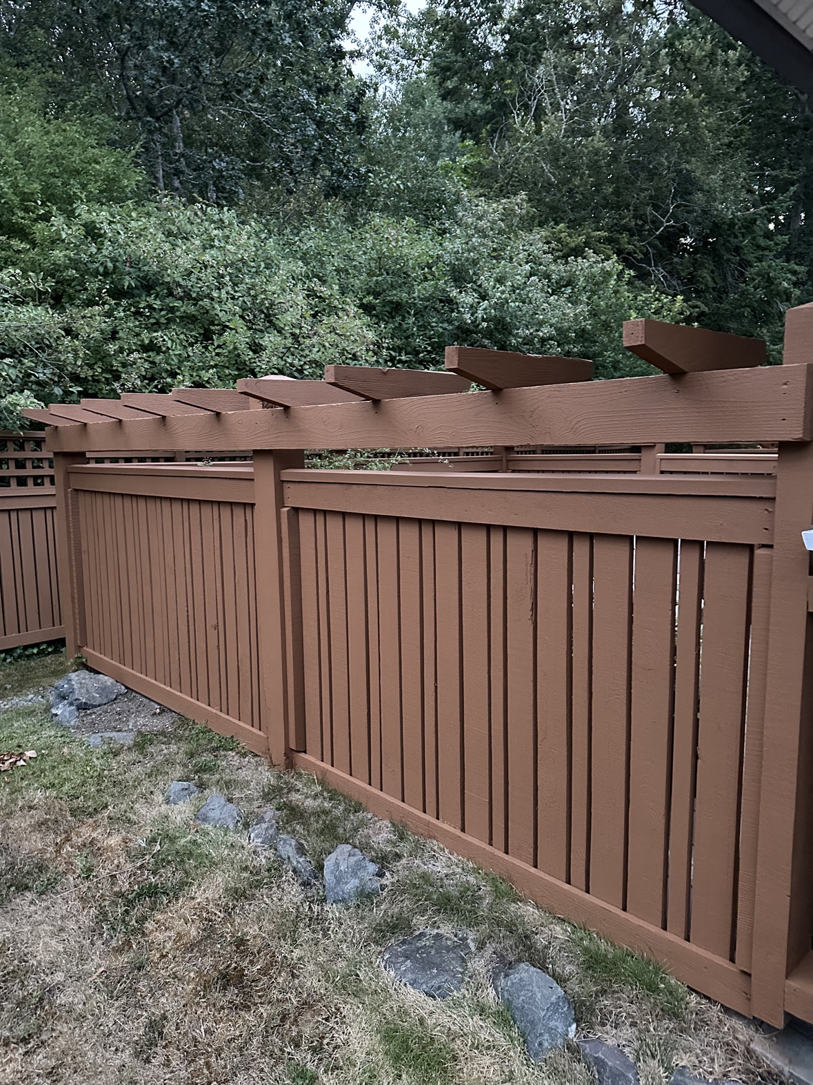 Backyard fence painting by Rebirth Painting in Victoria, BC